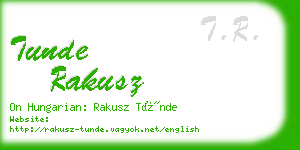 tunde rakusz business card